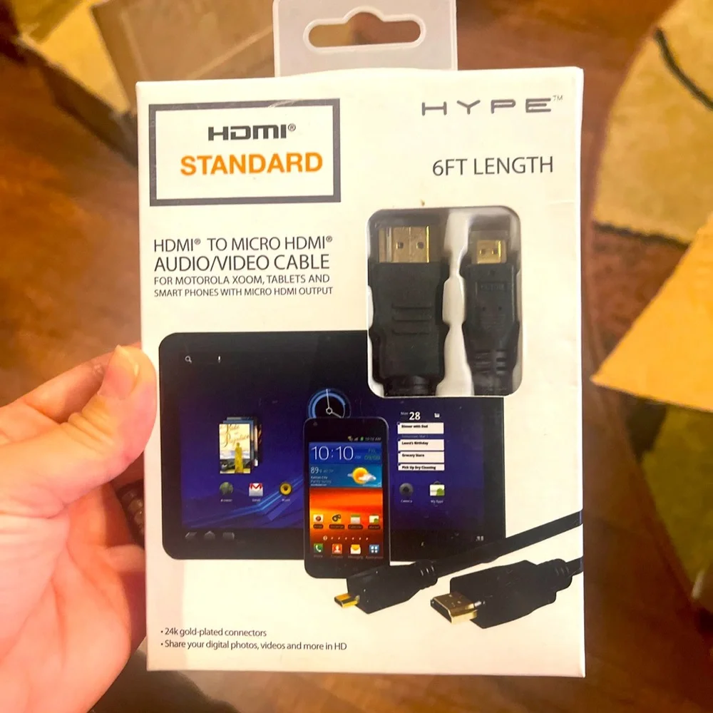 HYPE HDMI STANDARD for Motorola Xoom,Tablets &Smartphones micro HDMI 6ft lenght